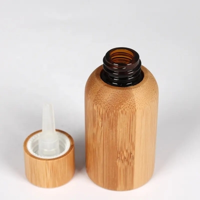 15ml 30ml 50ml 빈 대나무 화장품 에센셜 오일 유리 병 스크루 캡