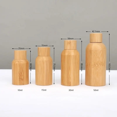 15ml 30ml 50ml 빈 대나무 화장품 에센셜 오일 유리 병 스크루 캡