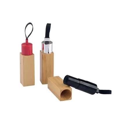 고품질 정면 빈 12ml 천연 대나무 립 스틱 튜브 화장품 병