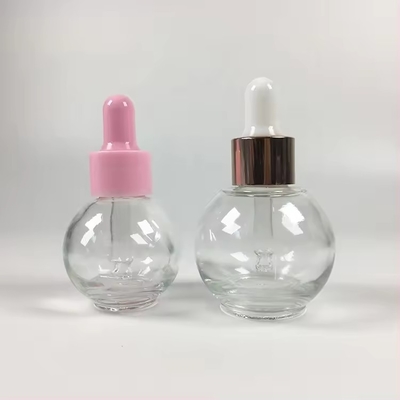공 모양 20ml 30ml 분홍색 향수 빈 화장품 에센셜 오일 드롭퍼 병