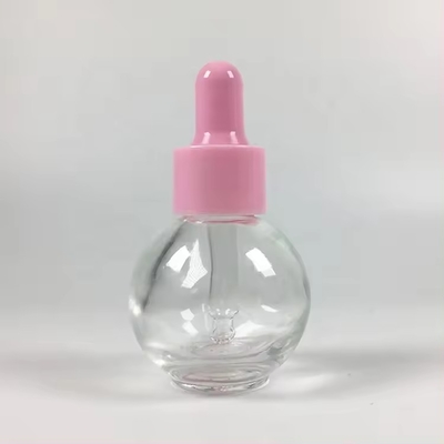 공 모양 20ml 30ml 분홍색 향수 빈 화장품 에센셜 오일 드롭퍼 병