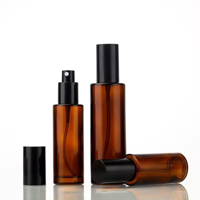30ml, 50ml, 80ml, 100ml 앰버 화장품 유리 펌프 병 재충전 스프레이 병