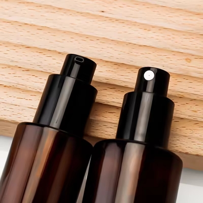 30ml, 50ml, 80ml, 100ml 앰버 화장품 유리 펌프 병 재충전 스프레이 병