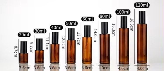 30ml, 50ml, 80ml, 100ml 앰버 화장품 유리 펌프 병 재충전 스프레이 병