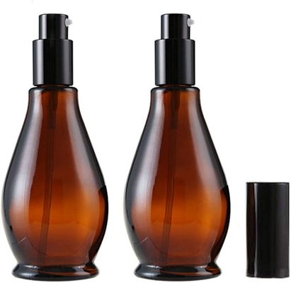 100ml 앰버 유리 여행 병 화장품 크림 펌프 병 디스펜서 용기