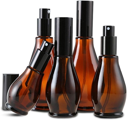 100ml 앰버 유리 여행 병 화장품 크림 펌프 병 디스펜서 용기