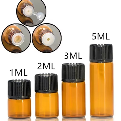 1ml 2ml 3ml 4ml 5ml 에센셜 오일 미니 앰버 유리 병