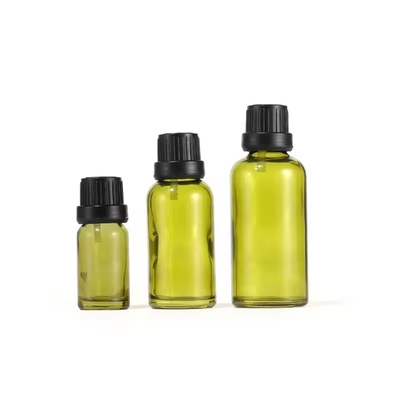 10ml 15ml 30ml 올리브 녹색 오리피스 감소기 에센셜 오일 뚜?? 이 있는 유리 병