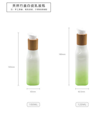 대나무 뚜껑을 가진 100ml 43mm 유리제 화장용 병 로션 43/410 화장용 단지