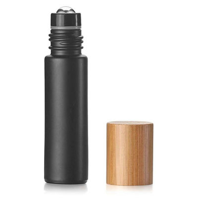 10ml 22/400 에센셜 오일 병 대나무 모자 22mm 투명 유리 롤러 병
