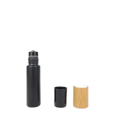 10ml 22/400 에센셜 오일 병 대나무 모자 22mm 투명 유리 롤러 병