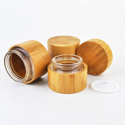 20g 15ml 늑골이 붙은 화장품 3oz를 위한 빈 화장용 단지 대나무 용기