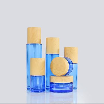뚜껑을 가진 110ml 파란 정유 병 37/415 37mm 화장용 유리제 단지