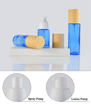 뚜껑을 가진 110ml 파란 정유 병 37/415 37mm 화장용 유리제 단지