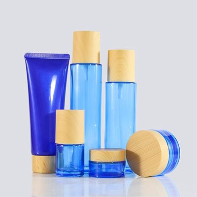 뚜껑을 가진 110ml 파란 정유 병 37/415 37mm 화장용 유리제 단지